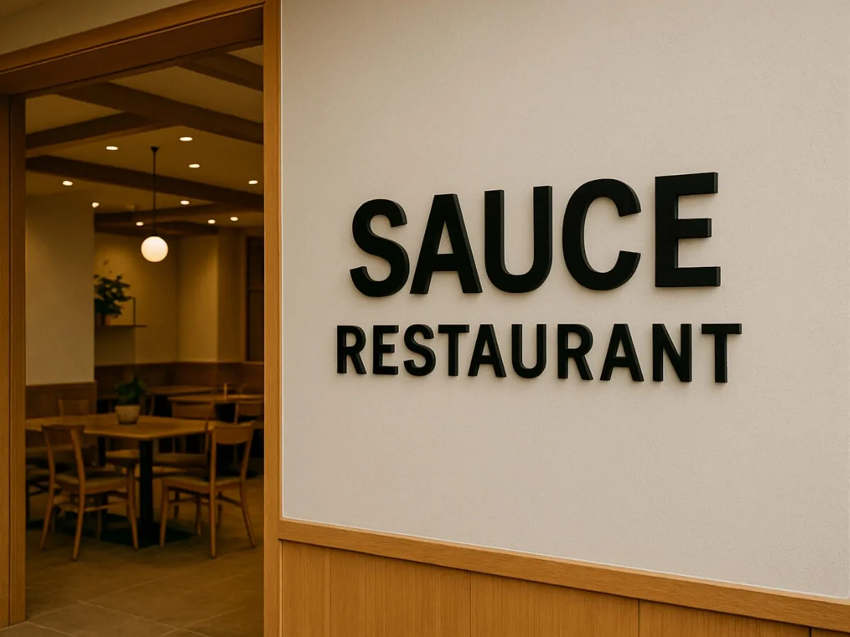 sauce restaurant metal letter nyc