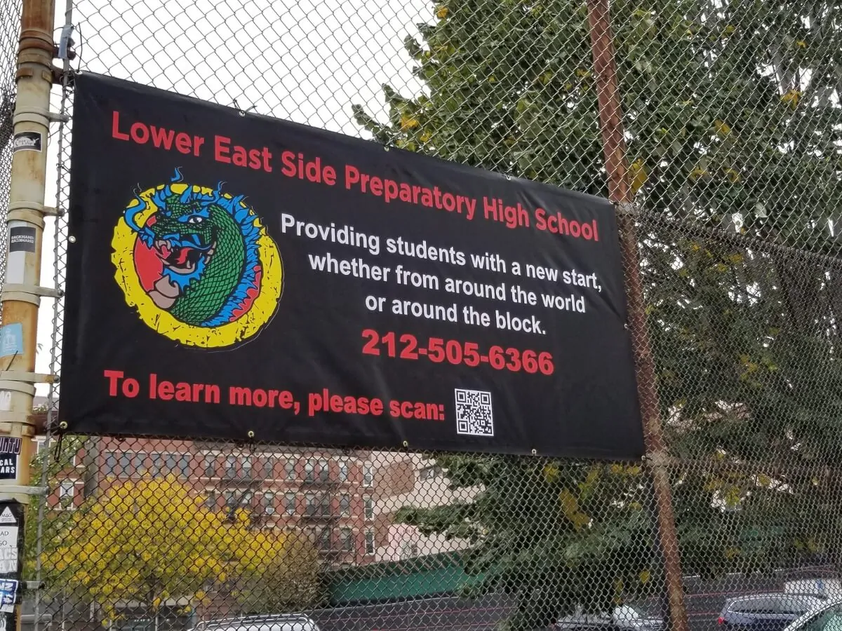 school large banner for museum nyc
