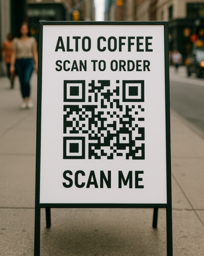 QR Code Signs 29 sidewalk qr code sign new york city
