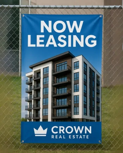 sign post vinyl banner for real estate nyc
