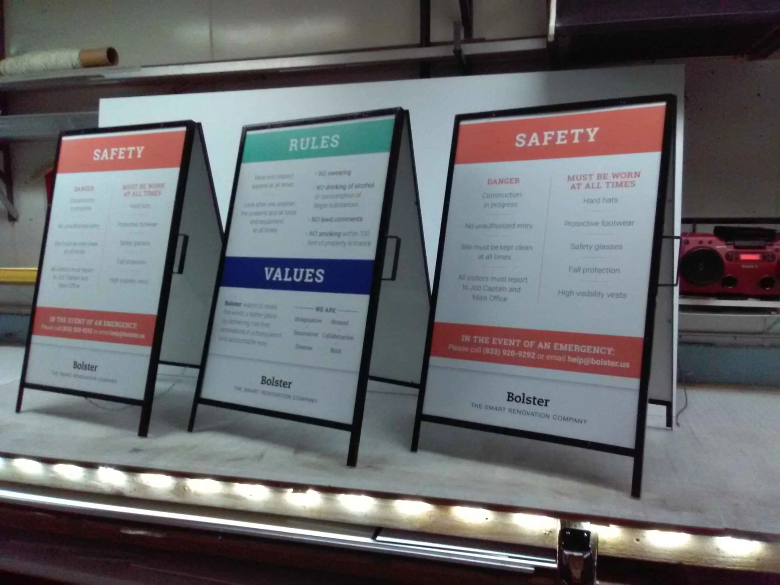 site safety a frame real esate sign
