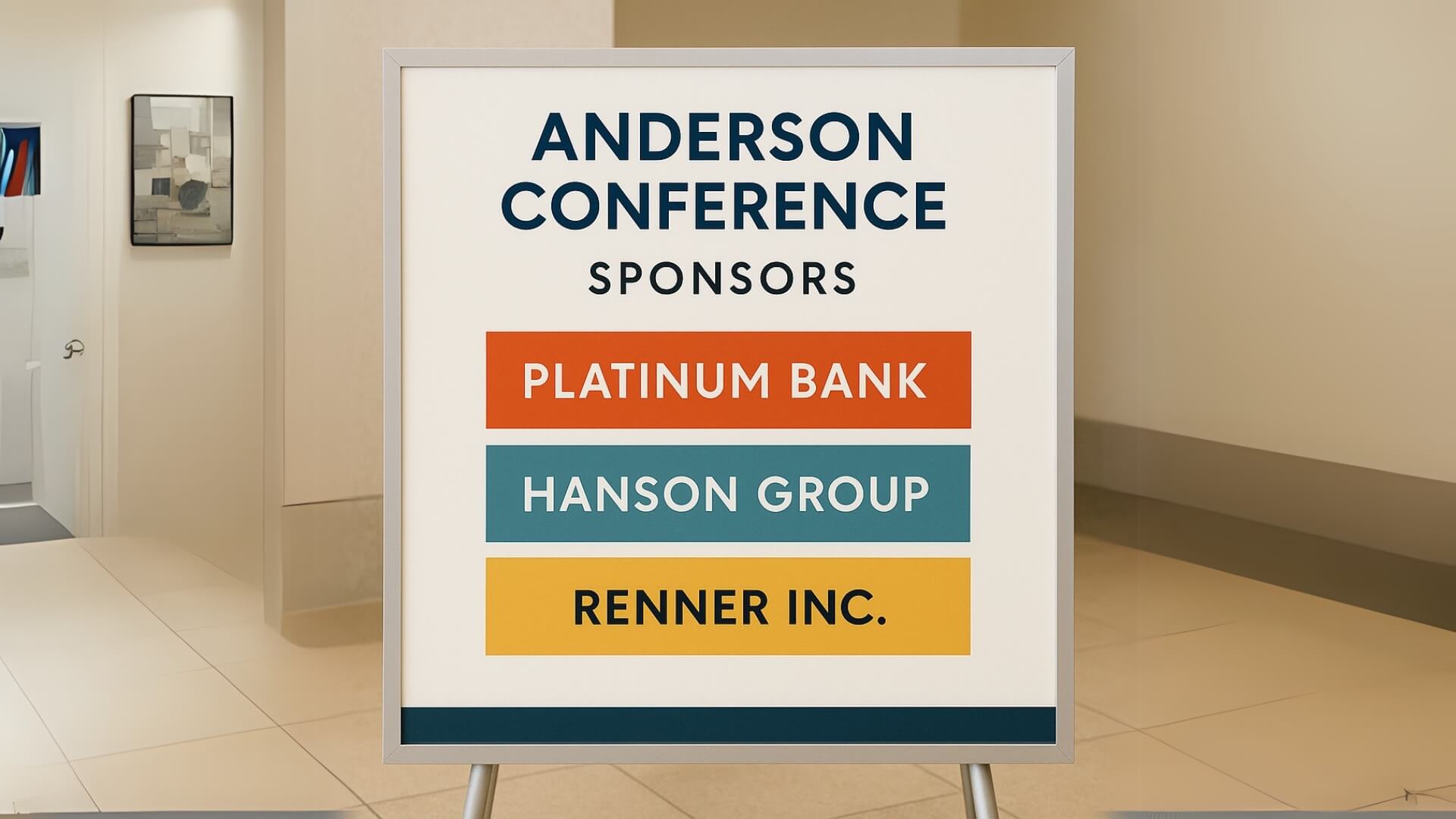 sponsor recognition sign for anderson conference nyc