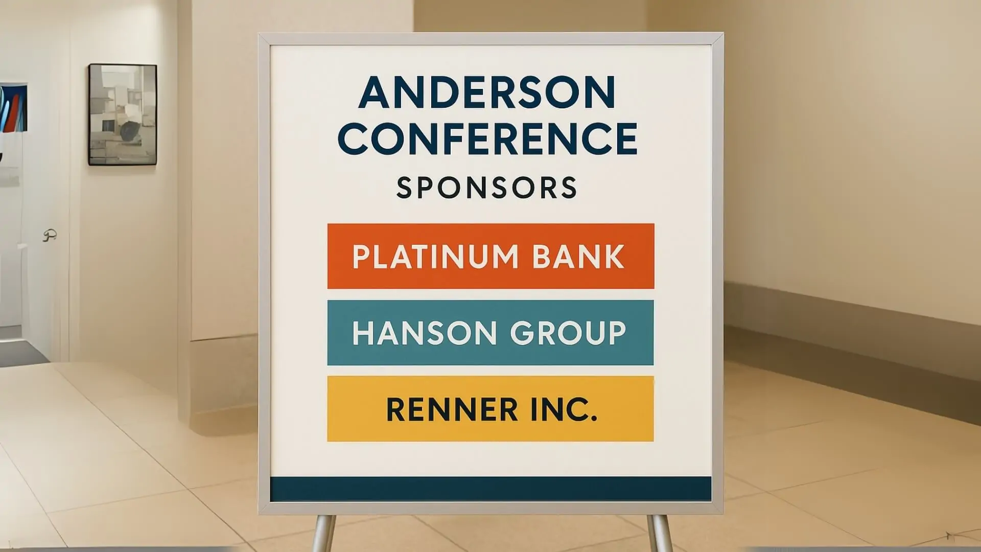 sponsor recognition sign for anderson conference nyc