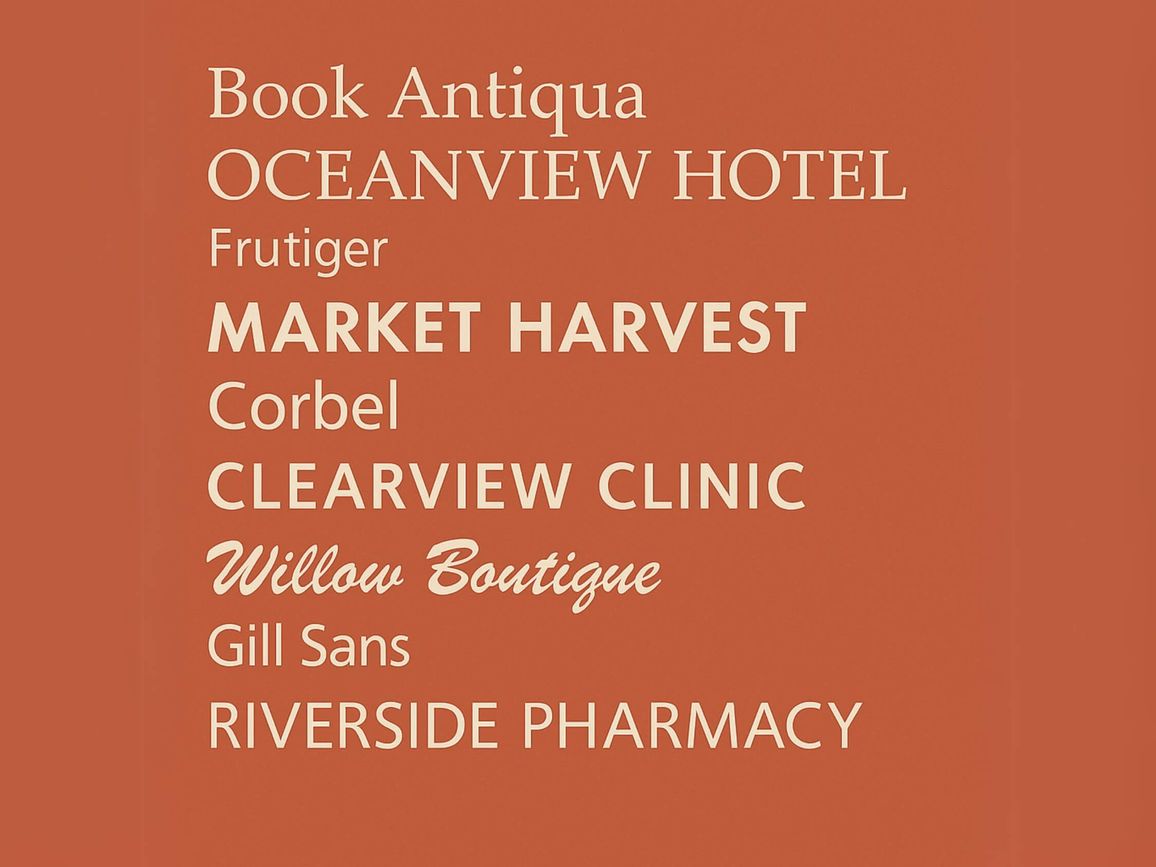 standard fonts for signage nyc