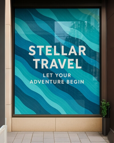 stellar travel window graphic new york city