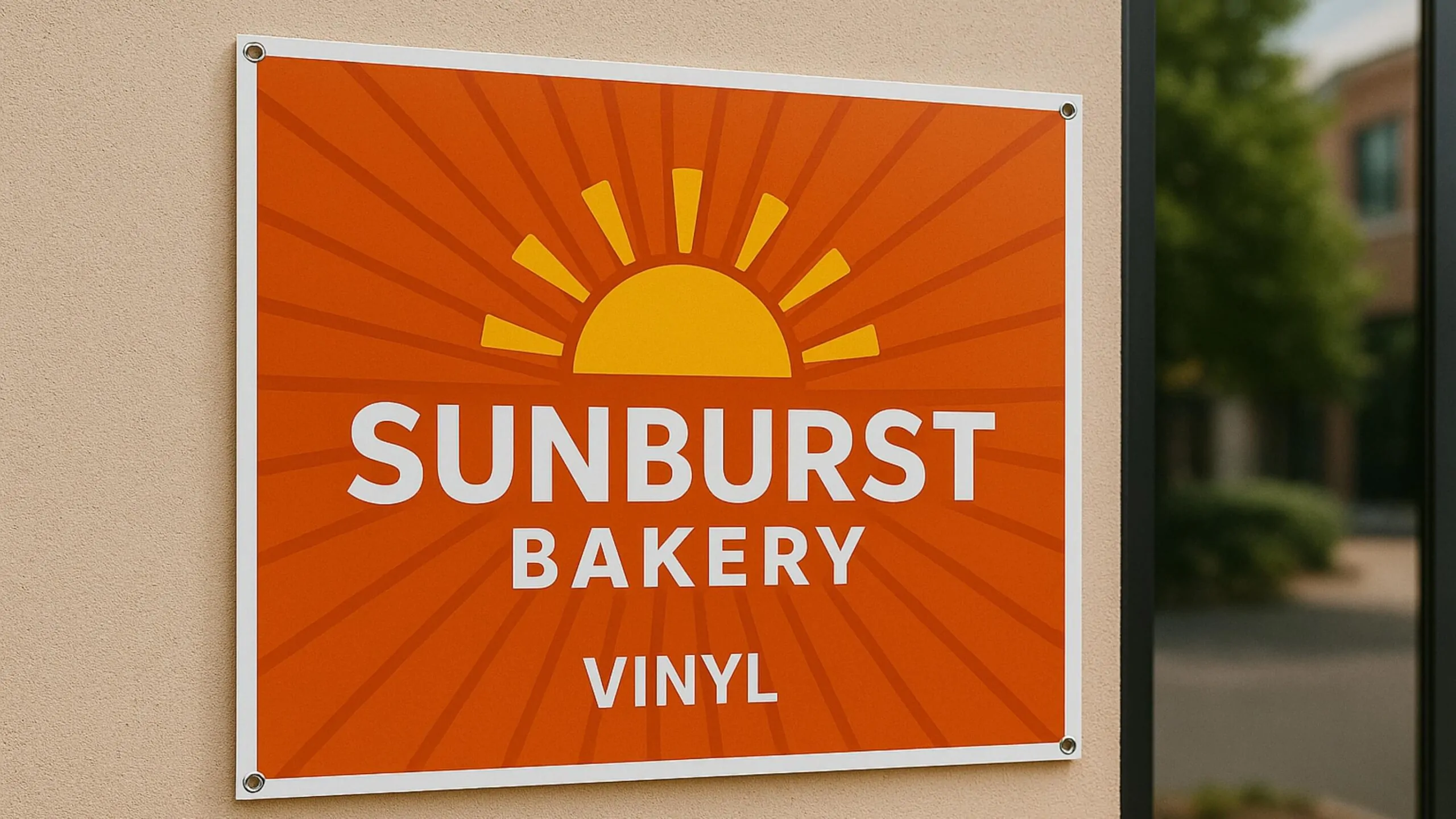 sunburst bakery banner made vinyl