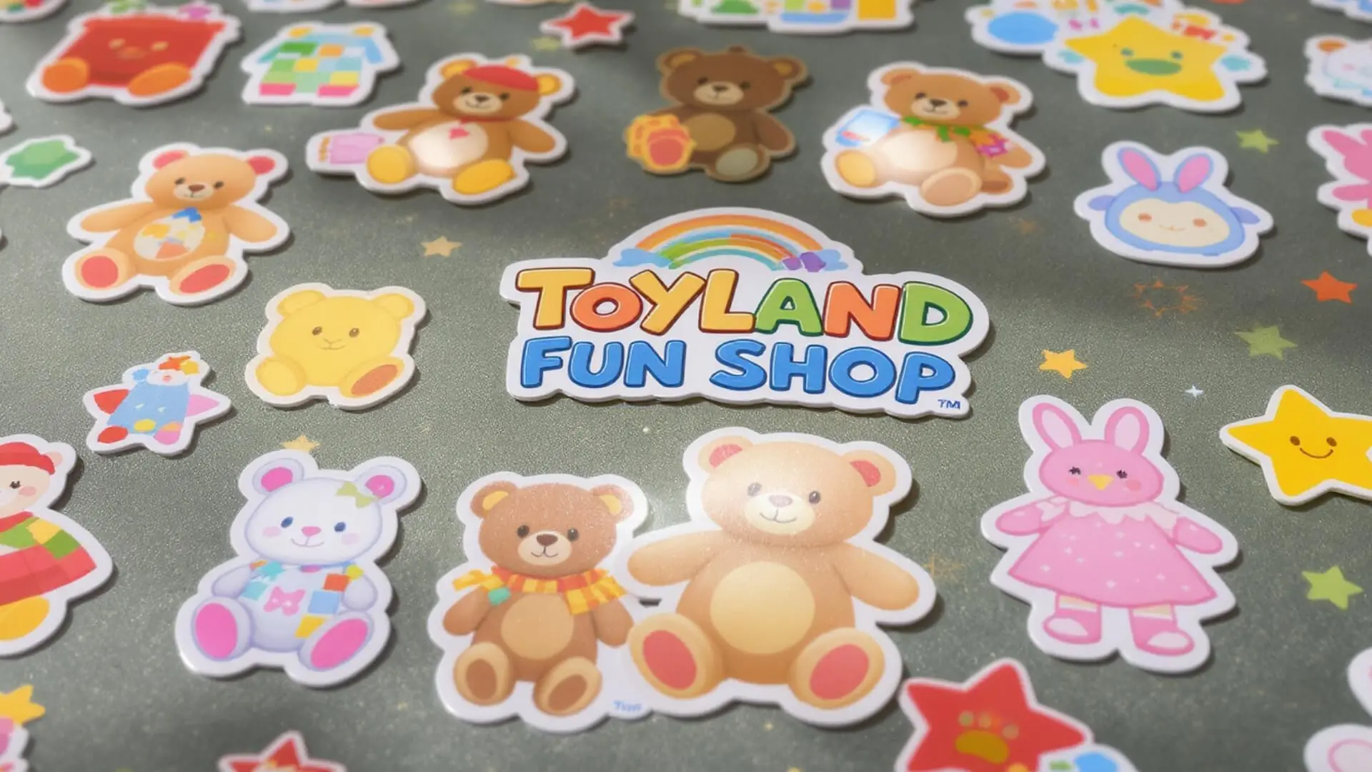 toyland fun shop die cut stickers