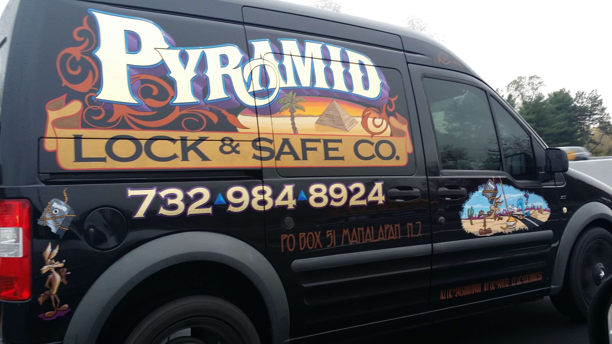 van lettering for pyramid lock and safe co distribution