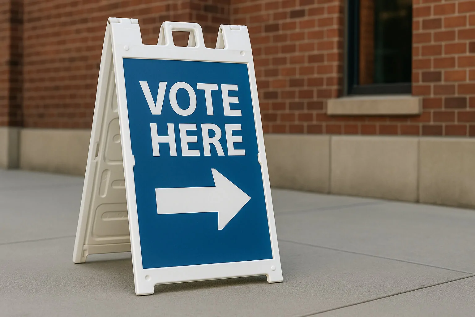 voting site a frame sidewalk sign