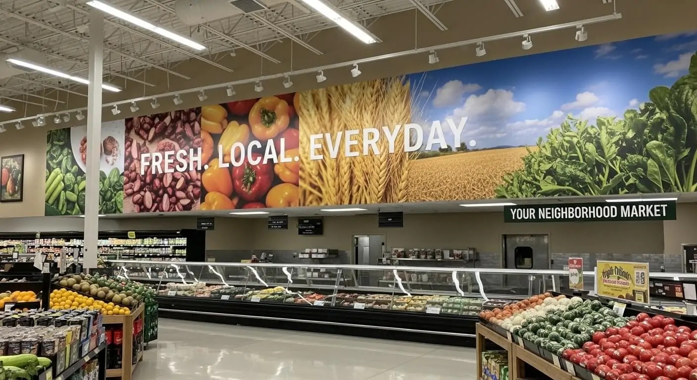 wall mural graphics for supermarkets