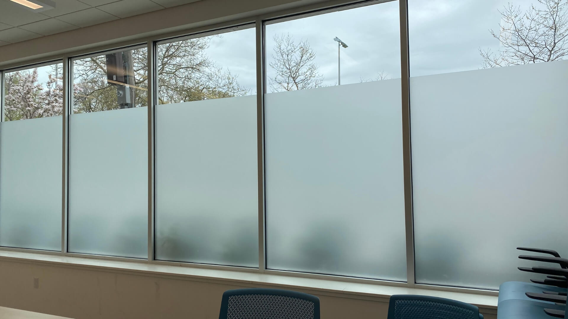 Perforated Window Wraps 94 window privacy film for windows in goverment offices and banks