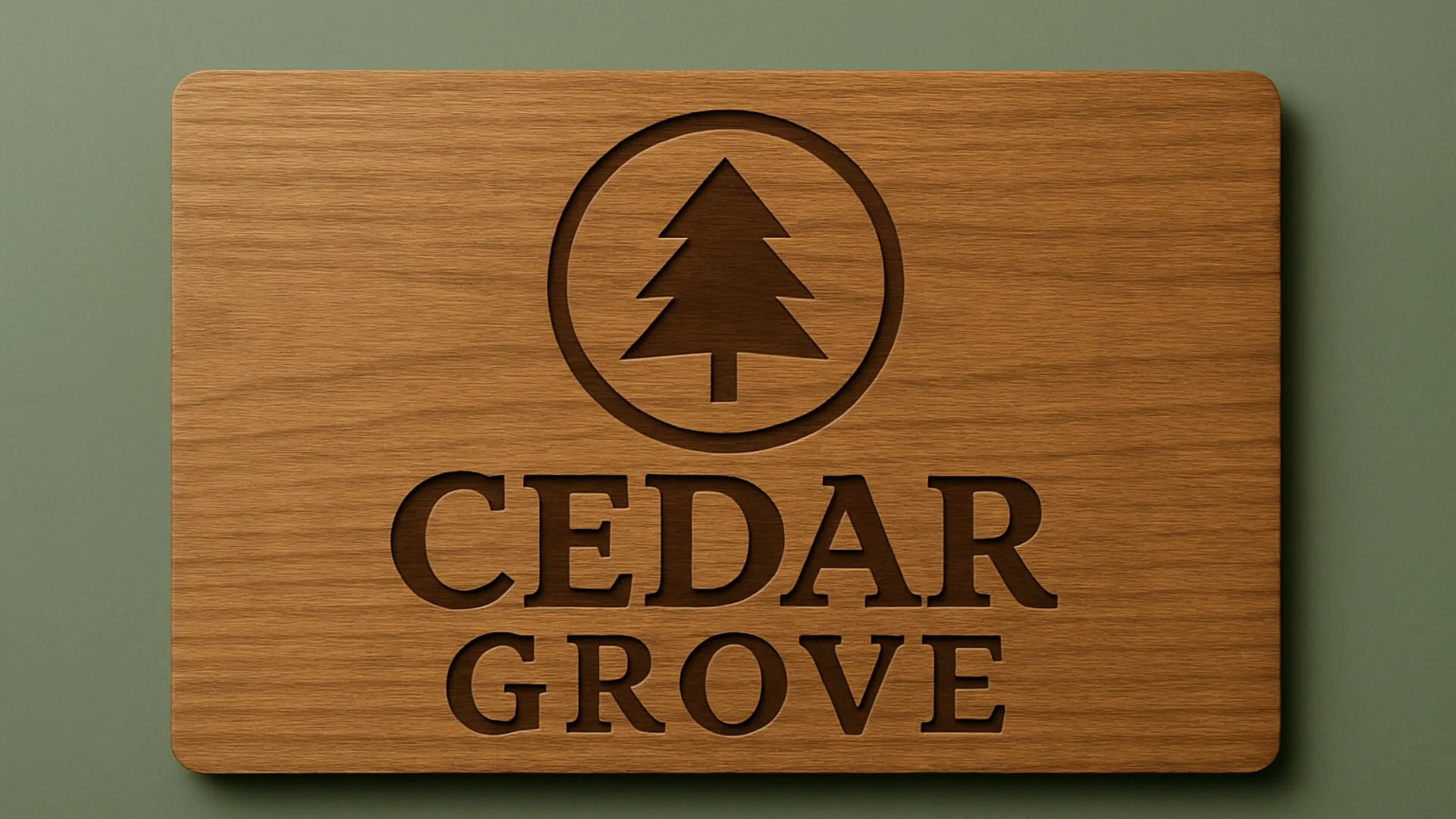 wood made for cedar grove company sign