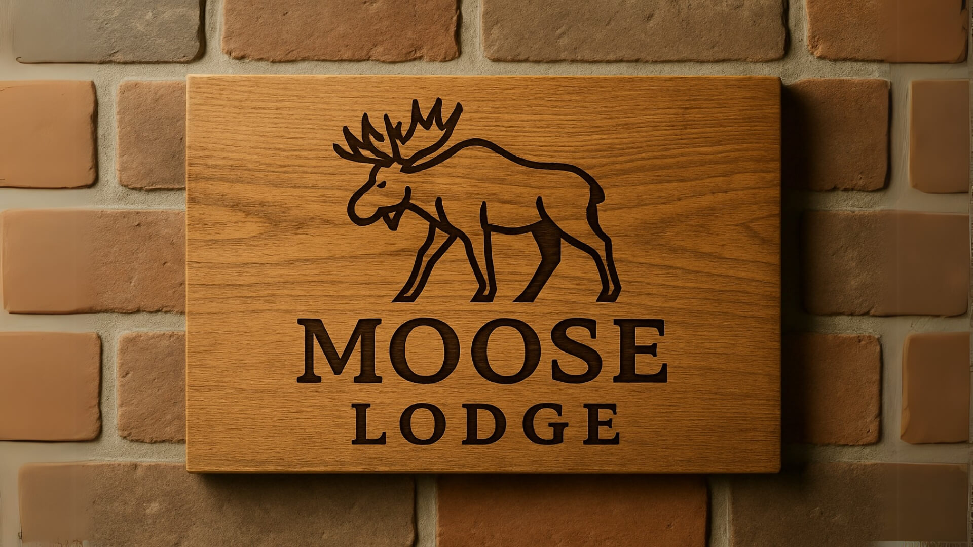 wood made for moose lodge sign