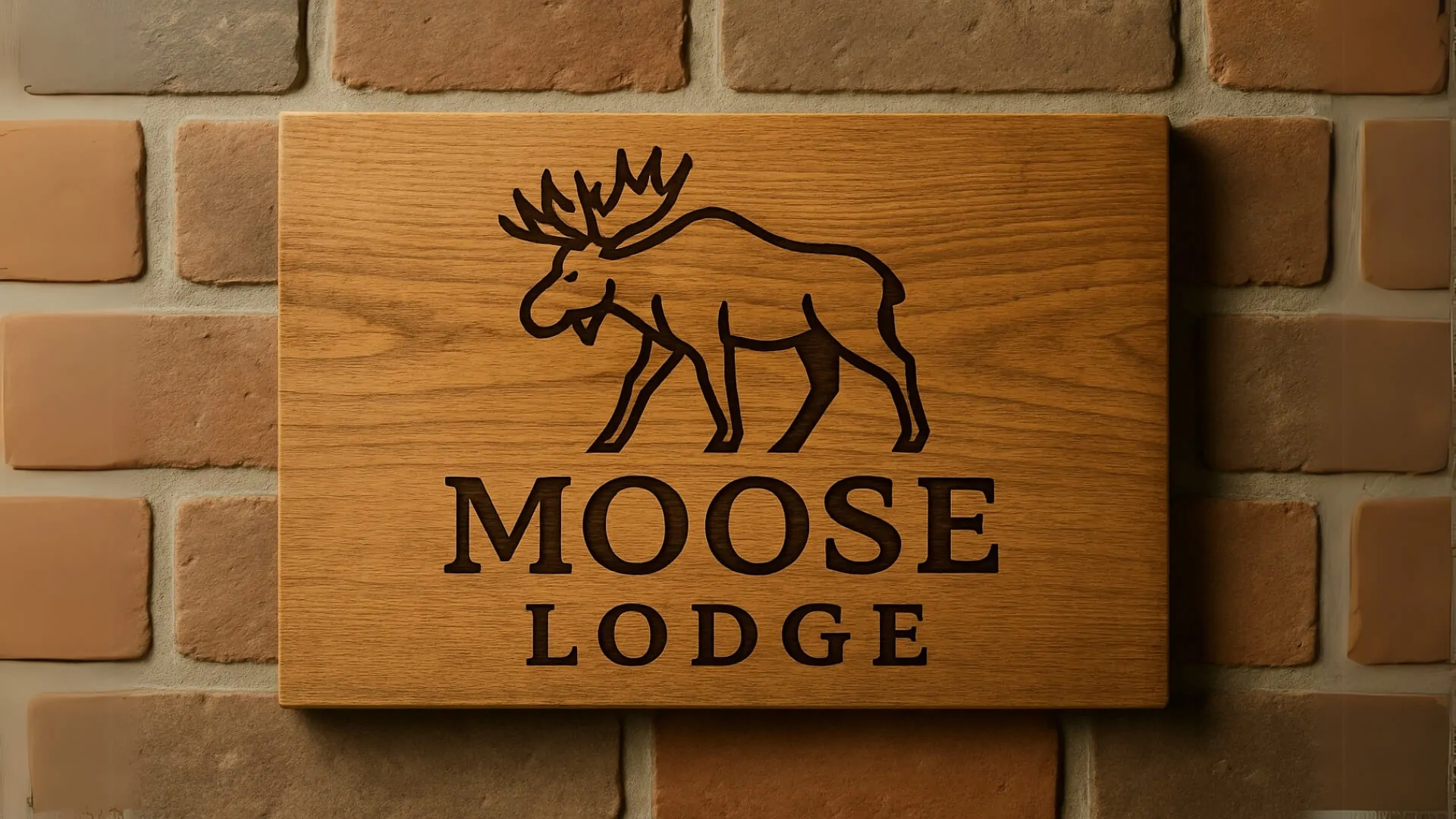 wood made for moose lodge sign