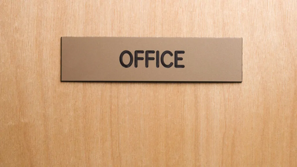 door sign for office room