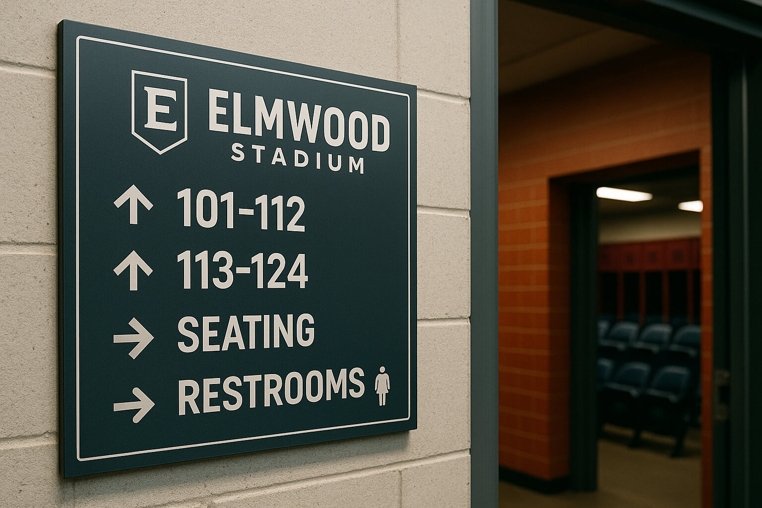 Stadium and Arena Signs 48 elmwood studium directional sign