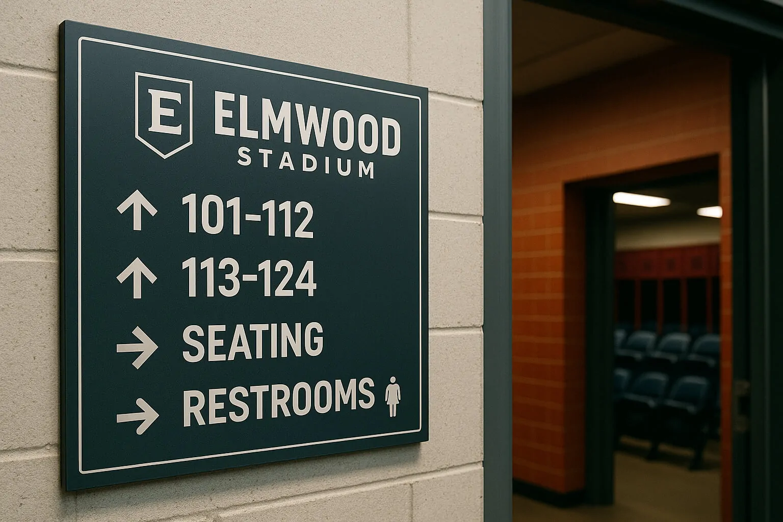 elmwood studium directional sign