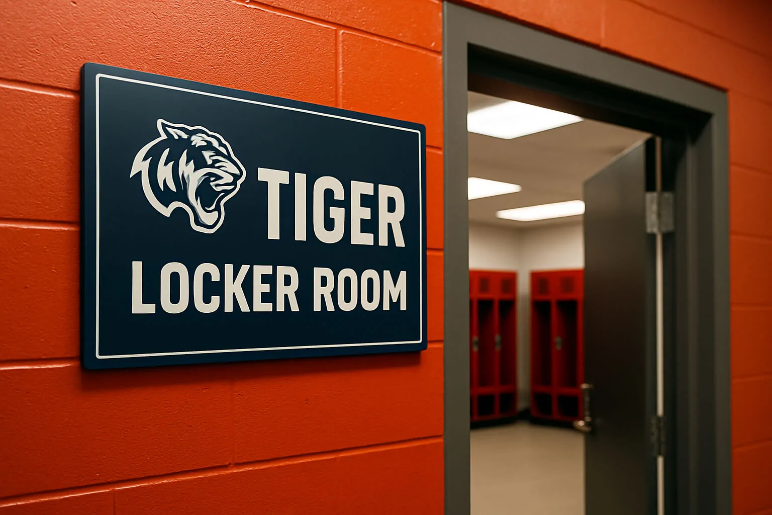 locker rooms for players in stadium facility