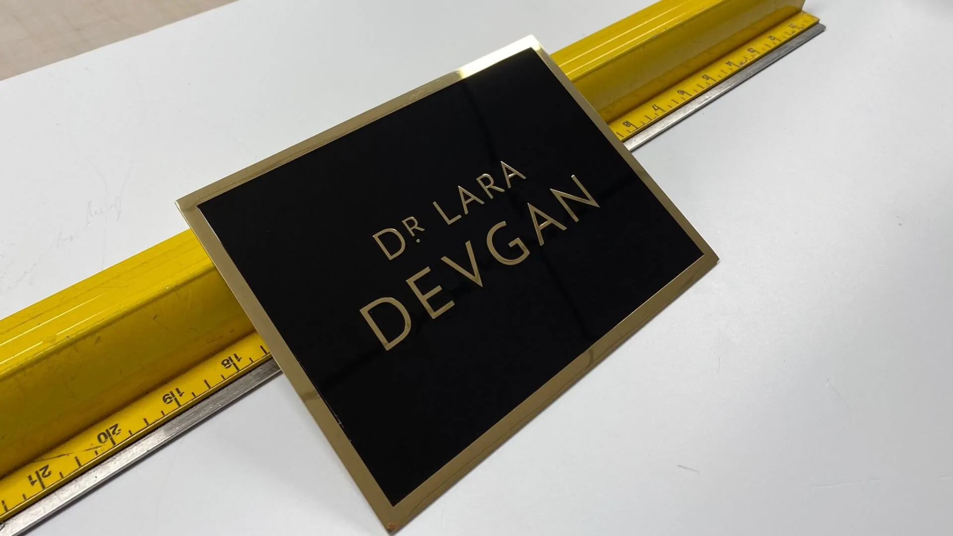 metal plaque for dr lara devgan