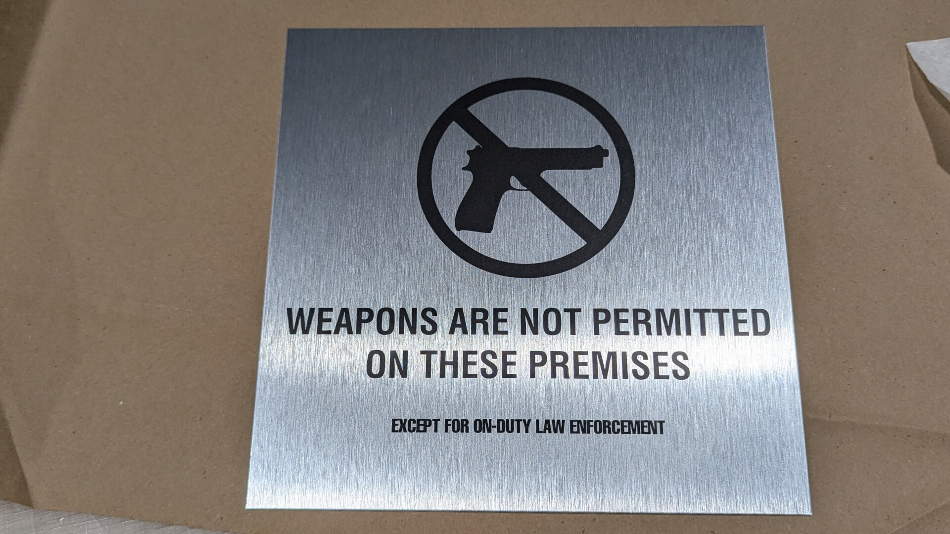 CNC Cutting 45 metal plaques for warning signs