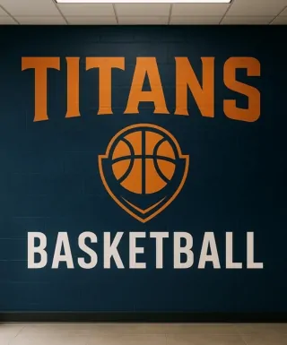 titans basketball wall mural graphics