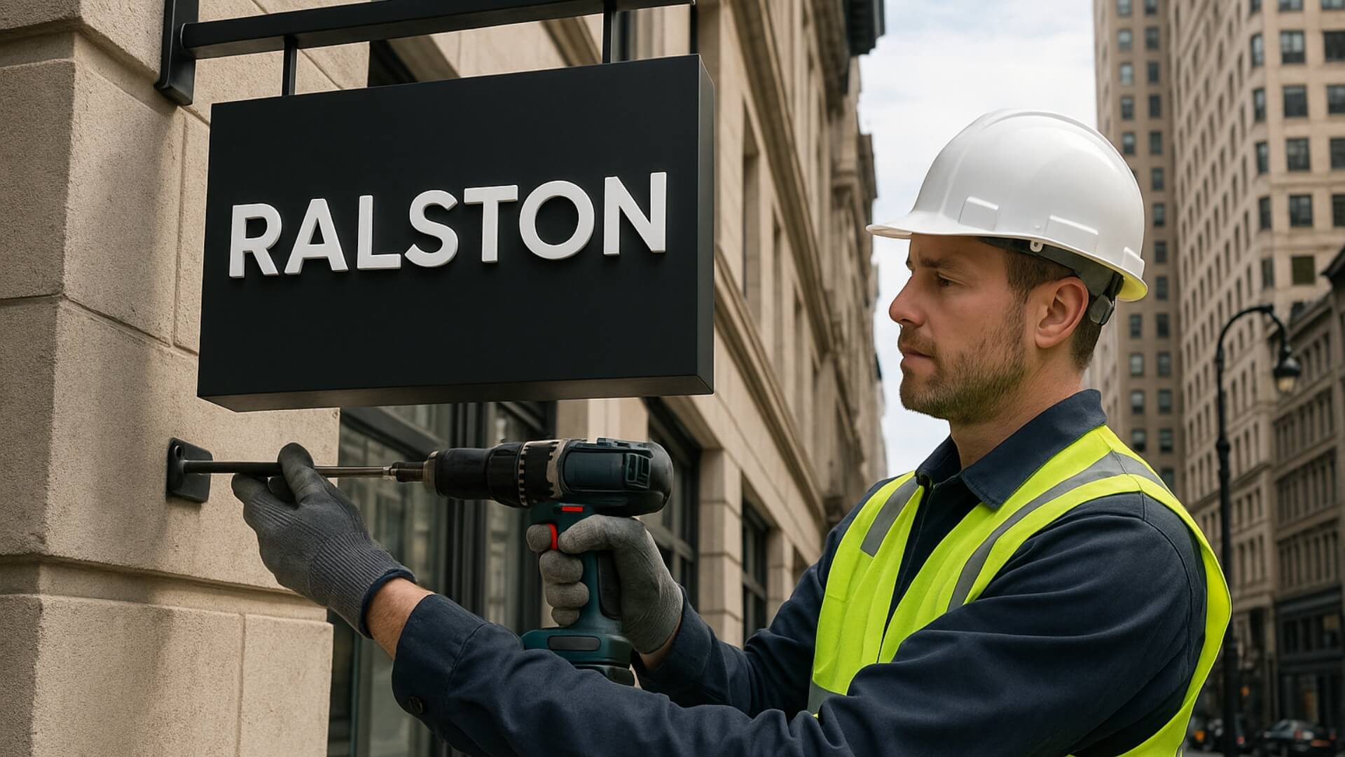 blade sign installation for ralstan corp