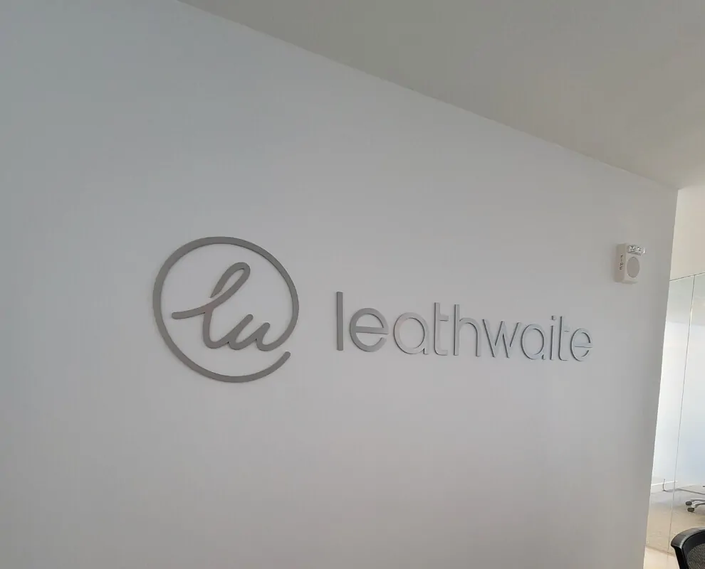 custom indoor sign for lethwaite
