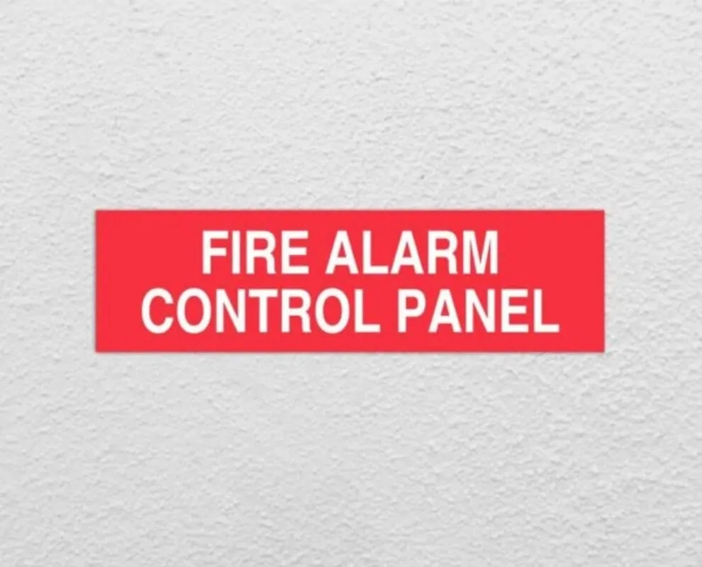 fire alarm control panel compliance sign for industries