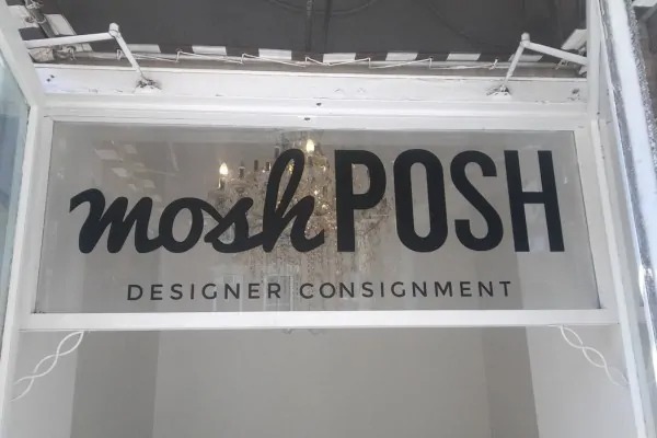 Custom Decals 92 mosh posh designer consignment window decal