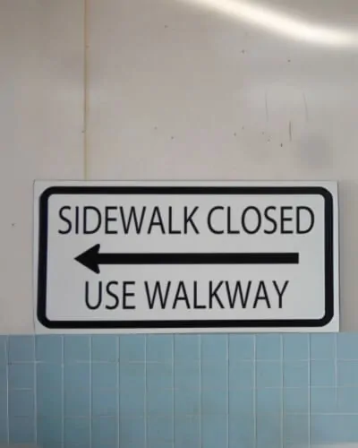 sidewalk closed for constuction industry