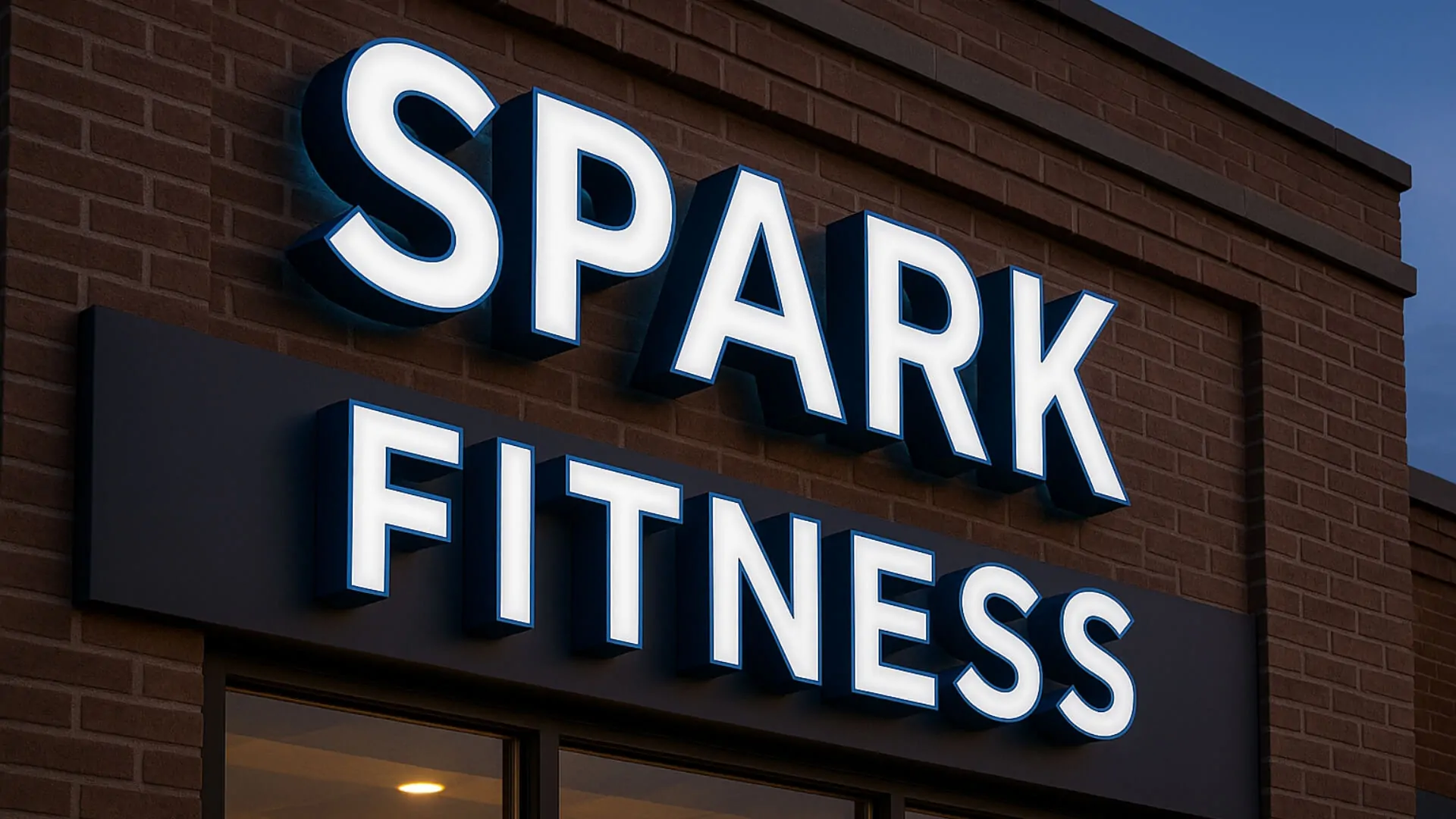 Channel letter sign for spark fitness in nyc