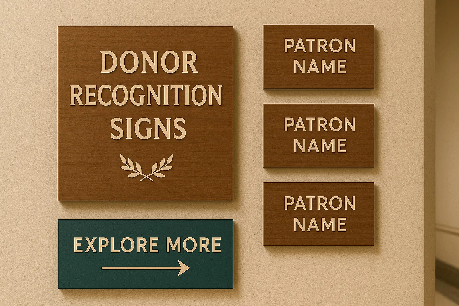 donor recognition plaques and signs for museums