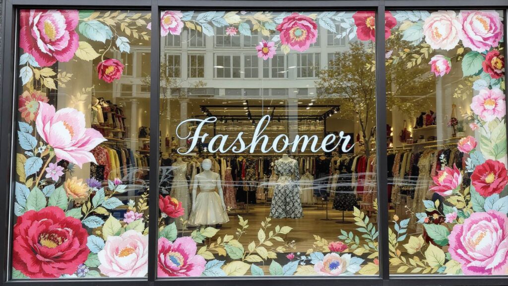 fashomer window decal sign in new york city