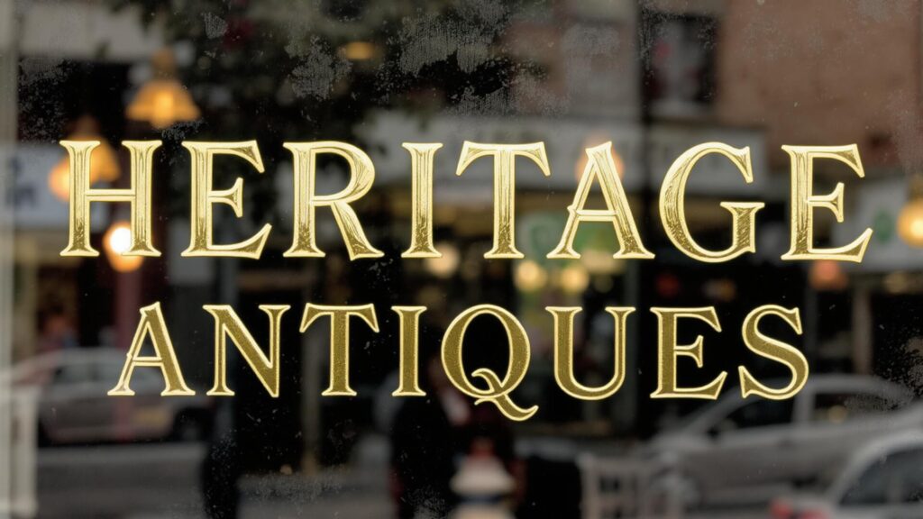 gold leaf lettering for heritage antiques in nyc