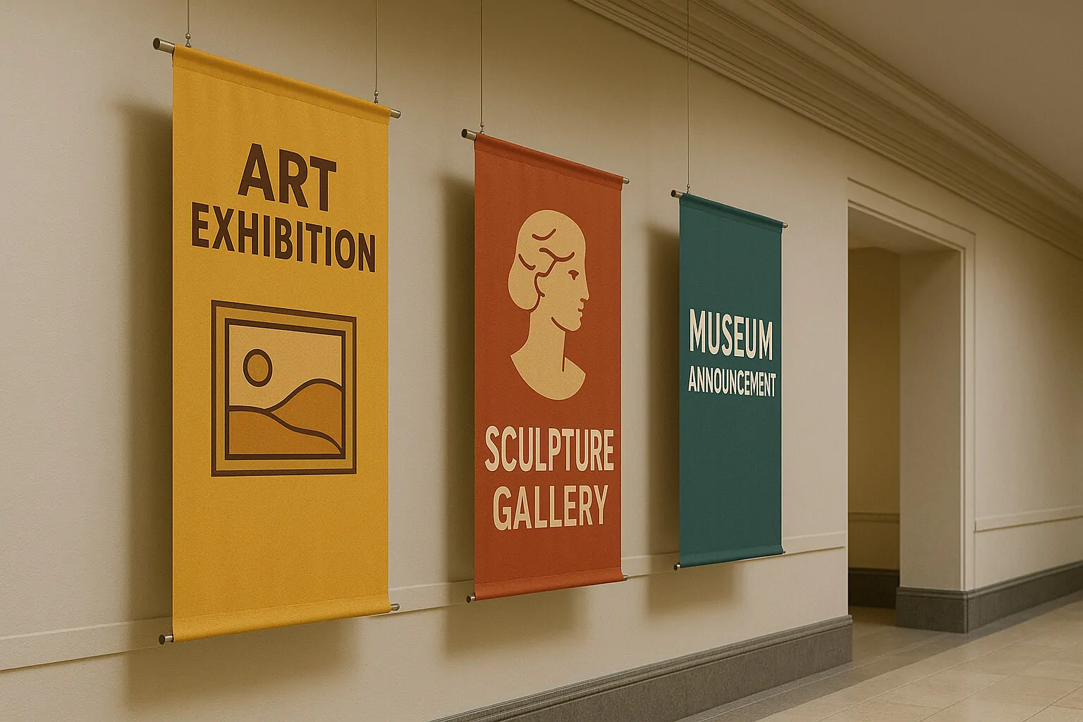 hanging banners for museums and exhibitions