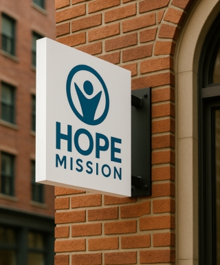 Charity & Non-Profit 52 hope mission flat blade sign