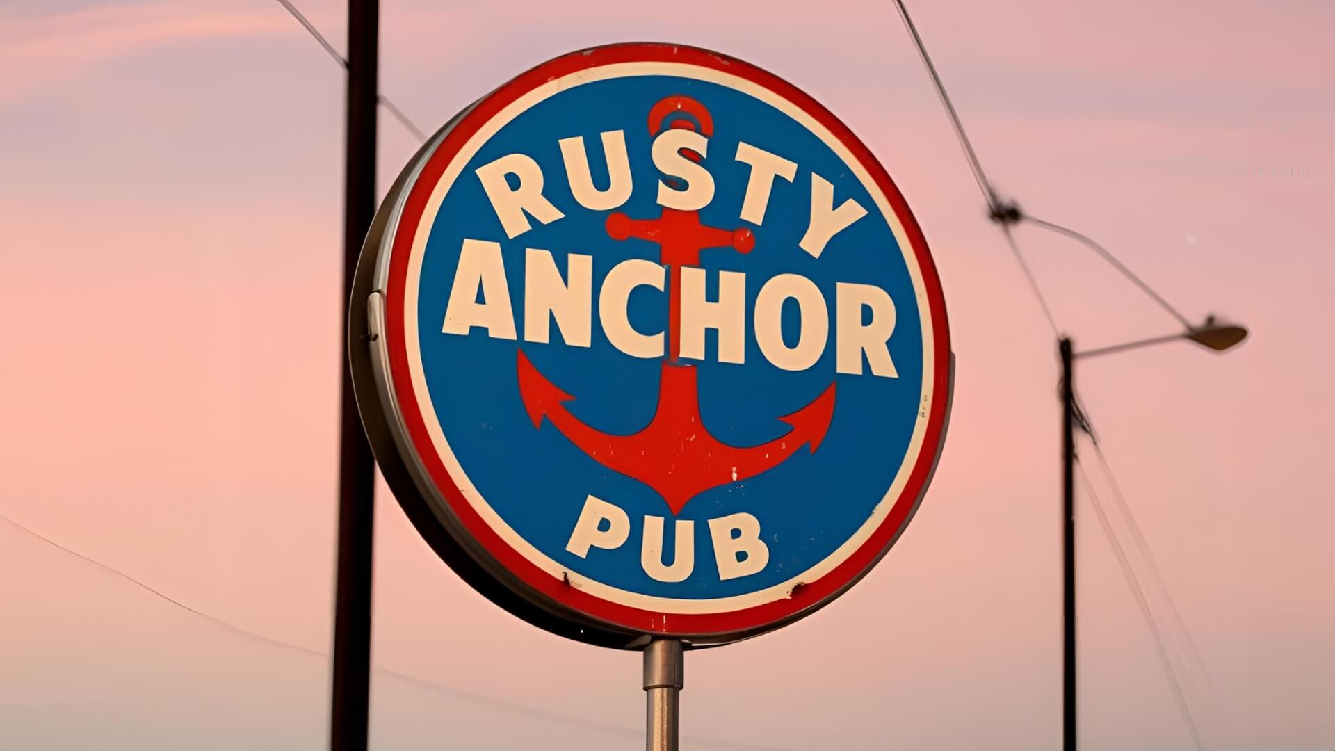 Sign Products 214 rusty anchor pub lolipop sign in new york city