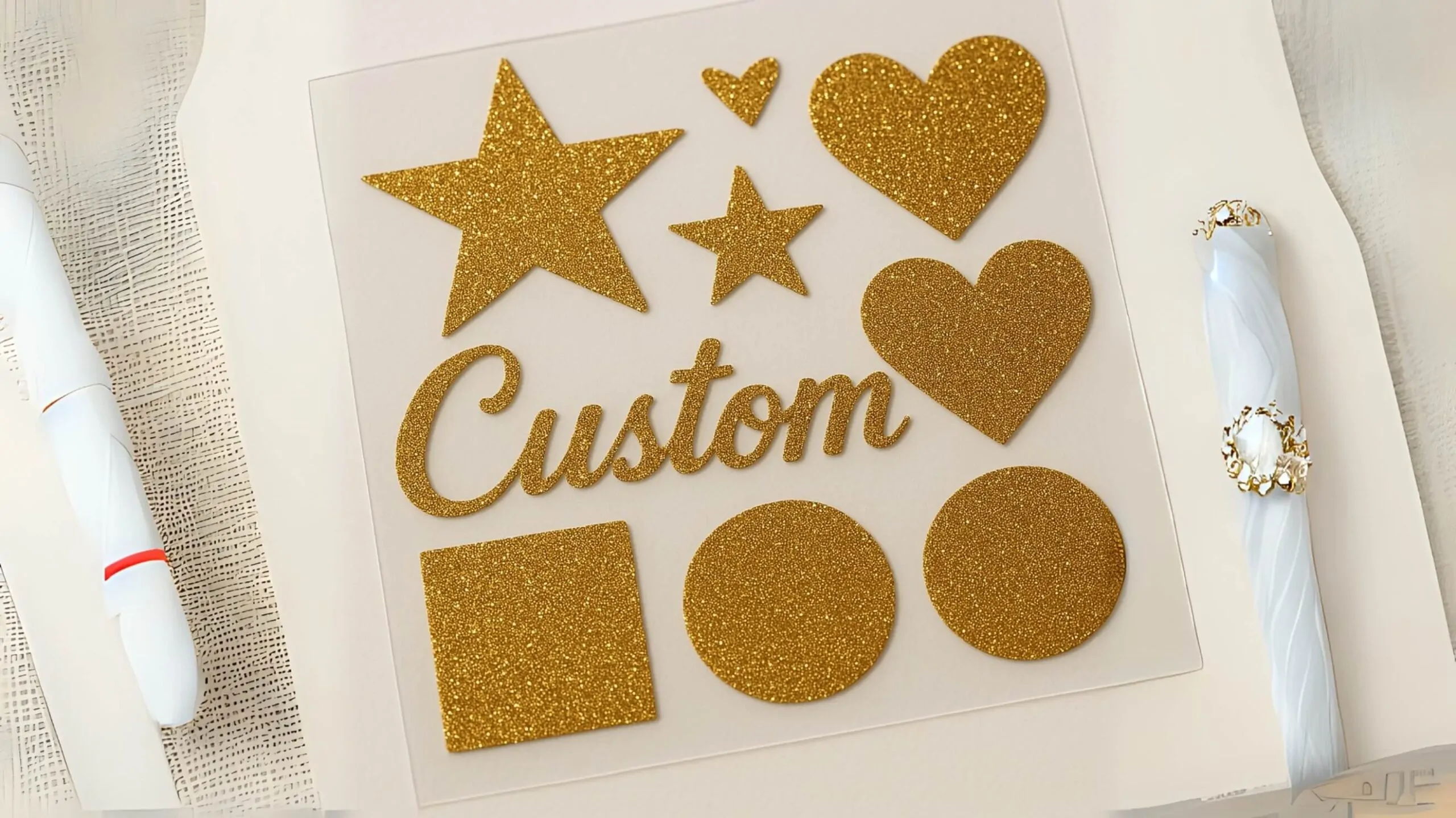 solid color glitter decals