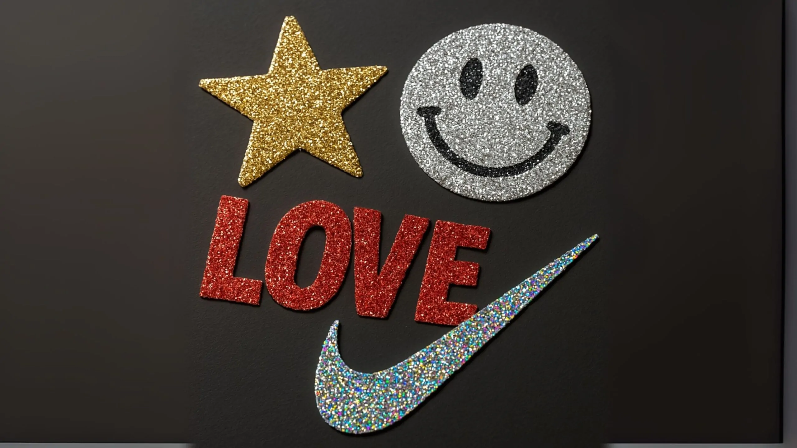 textured glitter decals