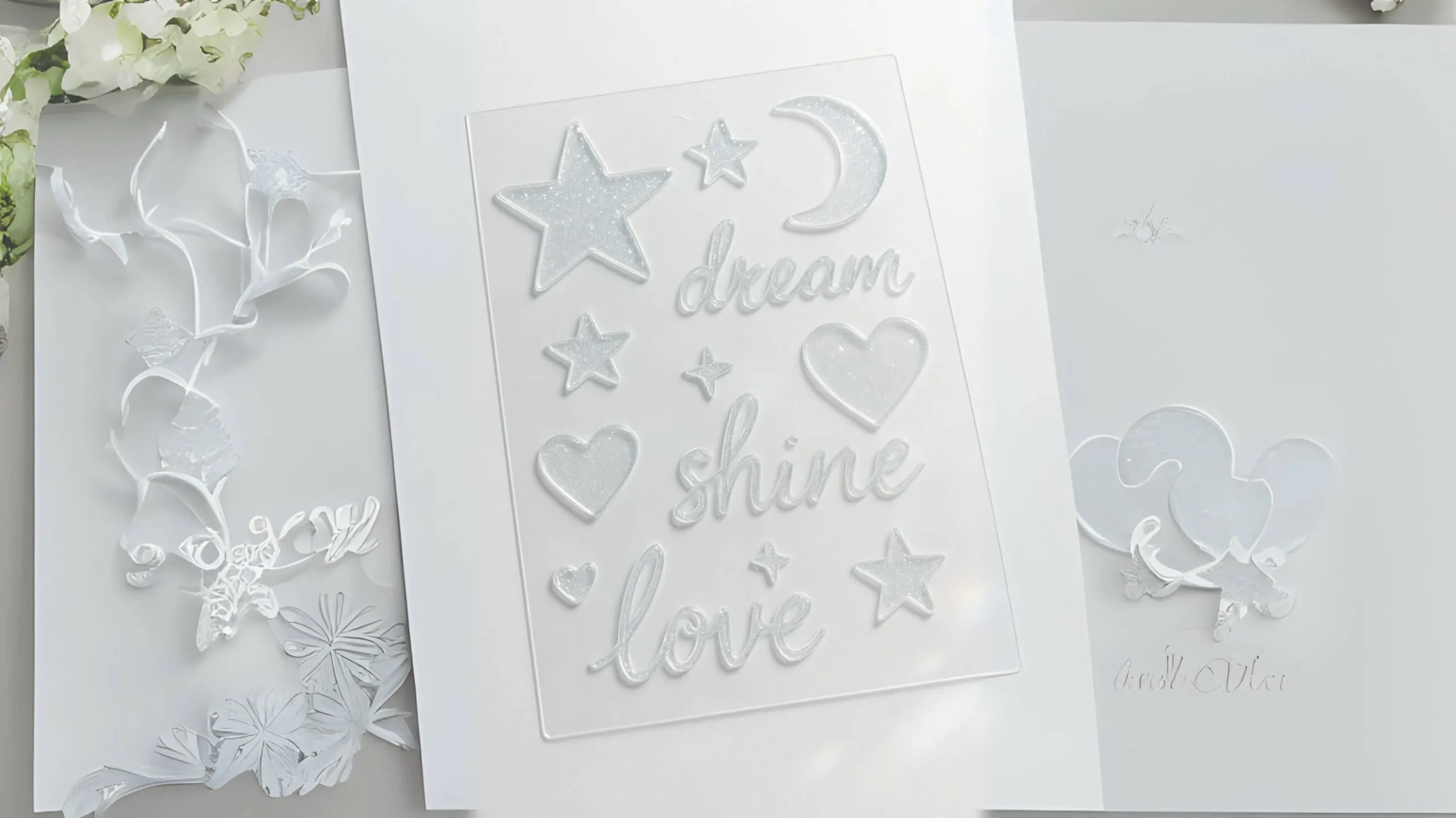 transparent glitter decals