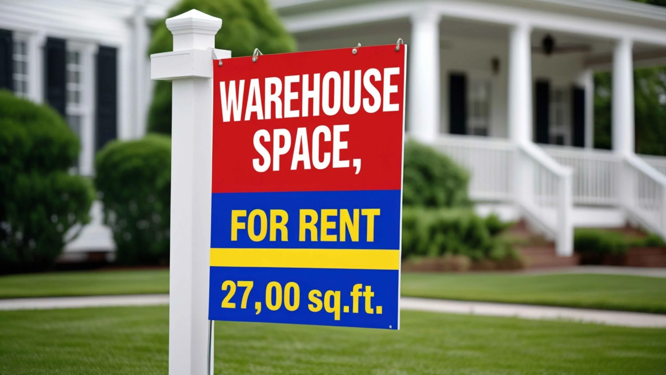 warehouse space real estate sign post in new york city