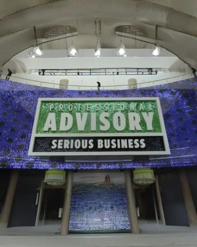 advisory sequin sign