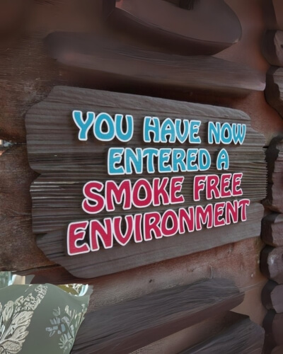 brown carved sign