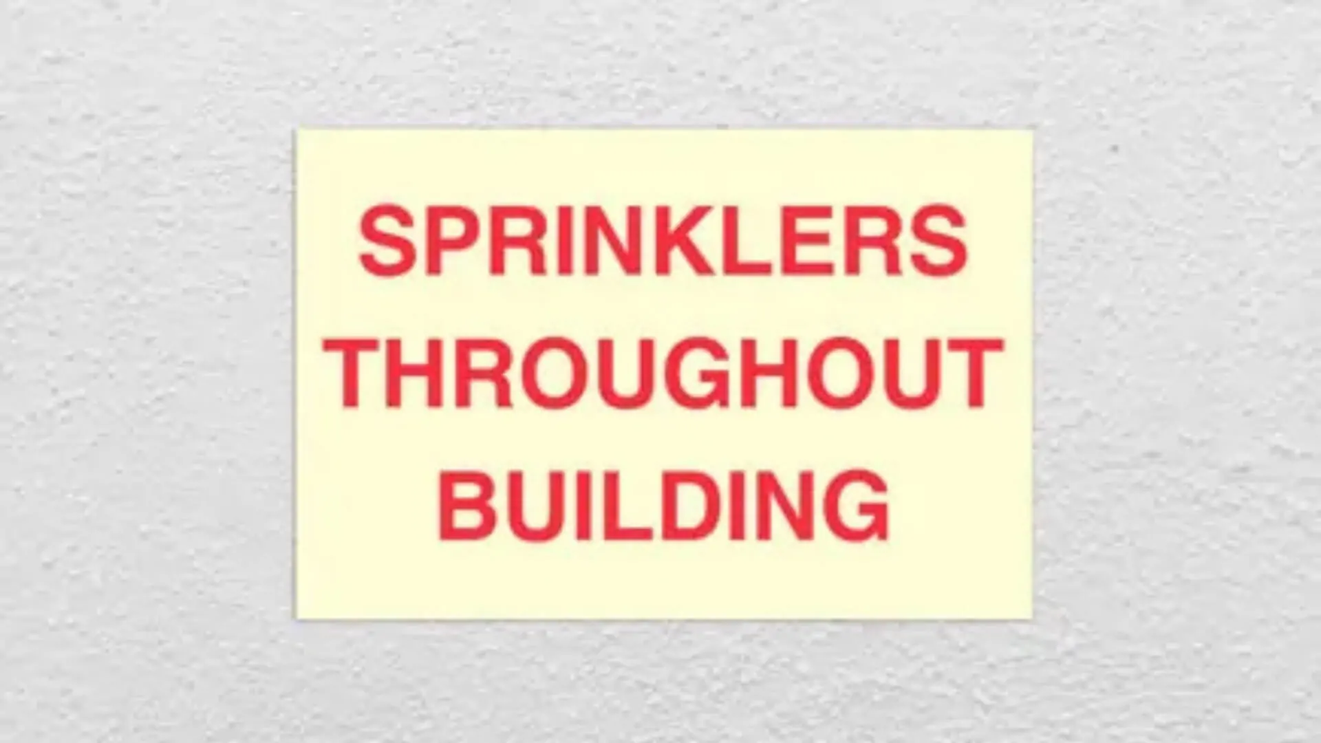 building sprinkler system fire safety signs
