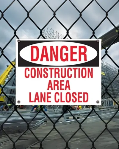 construction area lane closed signs nyc