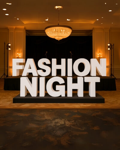 fashion night foam letters in newyork