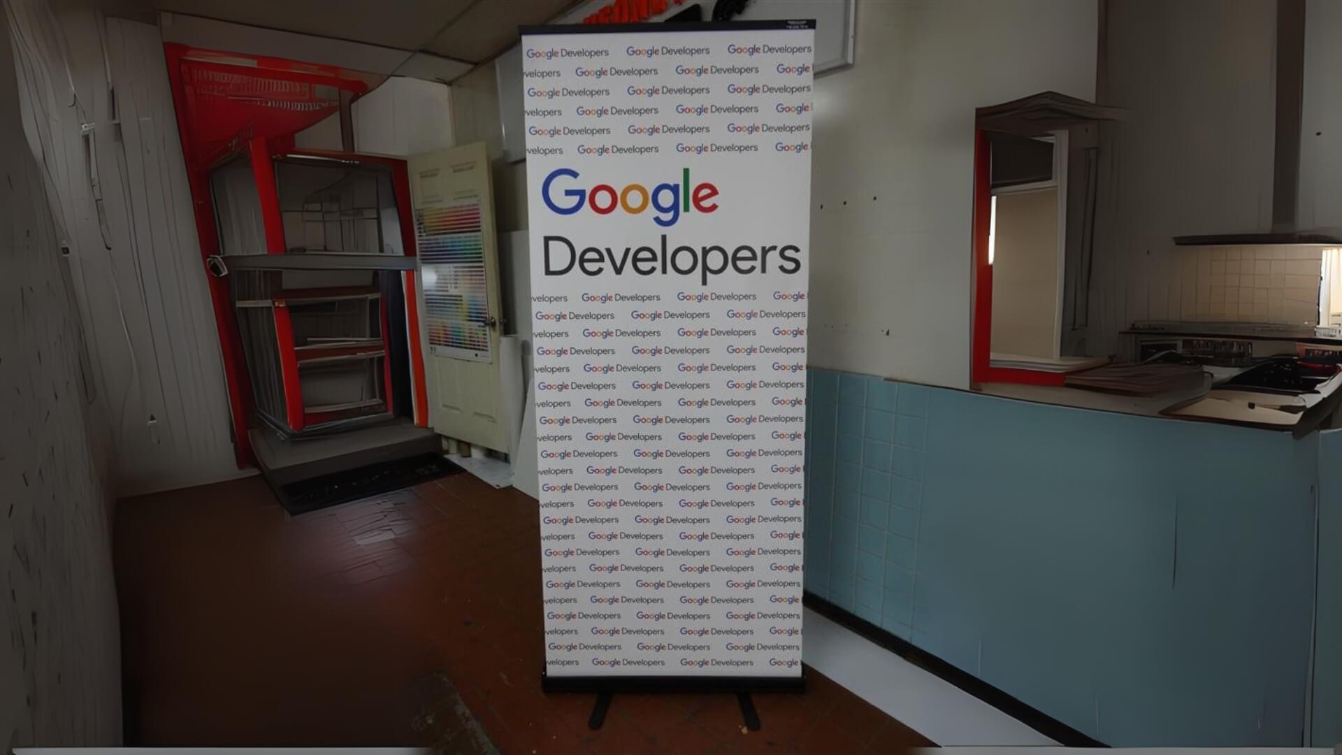 google developer banner stands