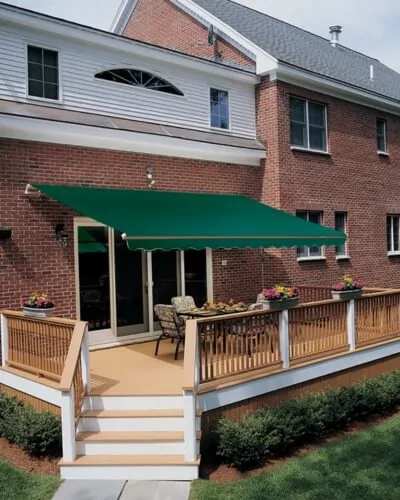 green shelter retraceable awning