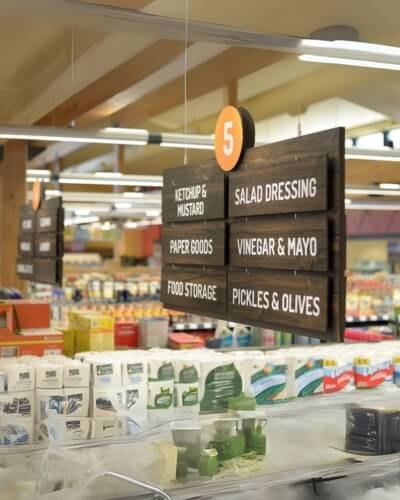 grocery store aisle sign