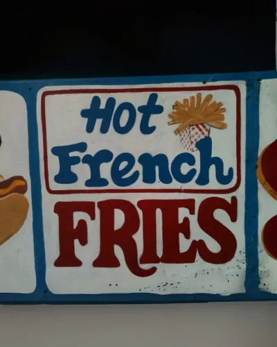hot french fries hand painted sign
